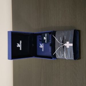 Rose Pink Swarovski Cross Necklace